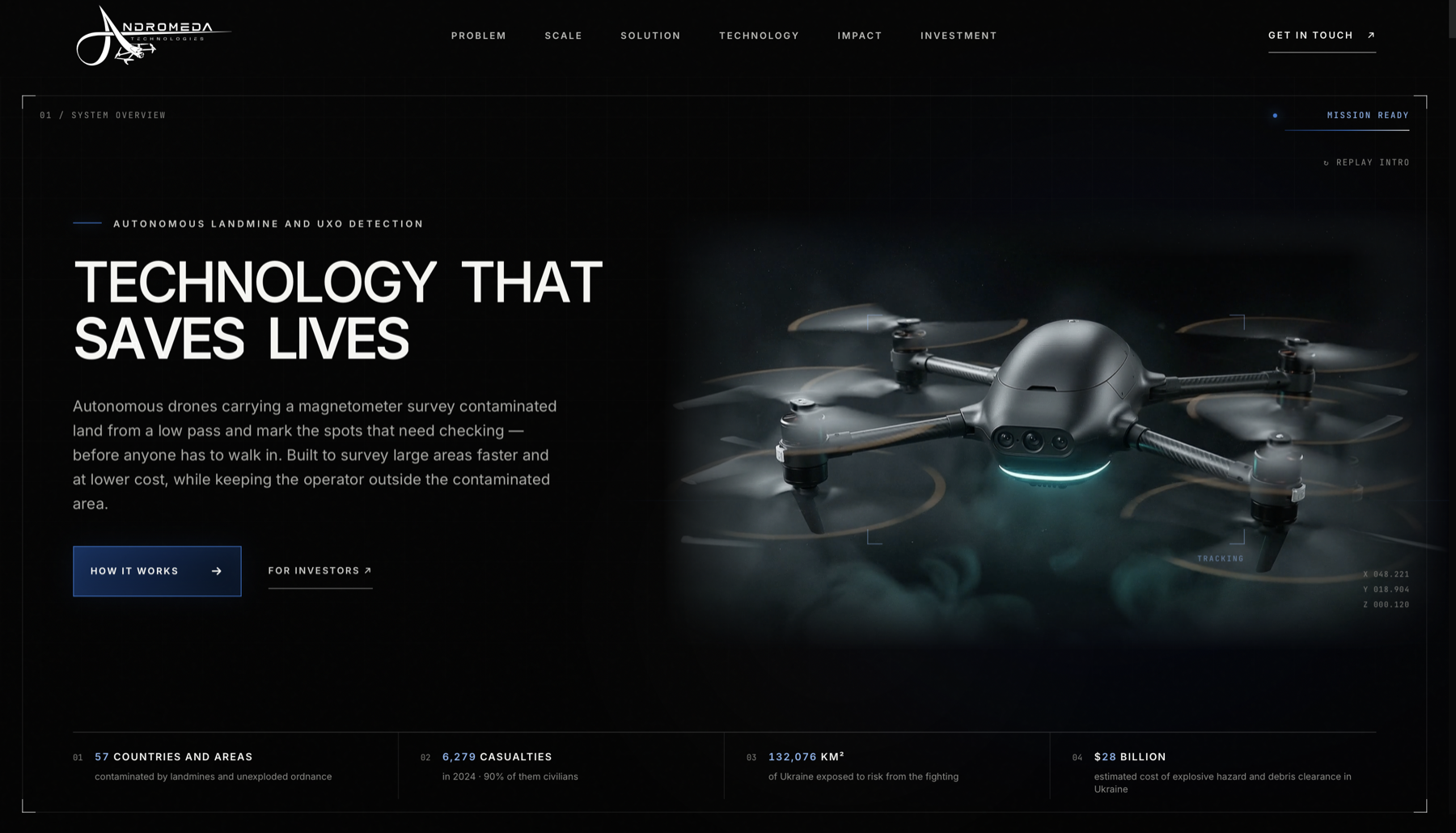 ANDROMEDA Technologies international English website designed and developed by VERLYON
