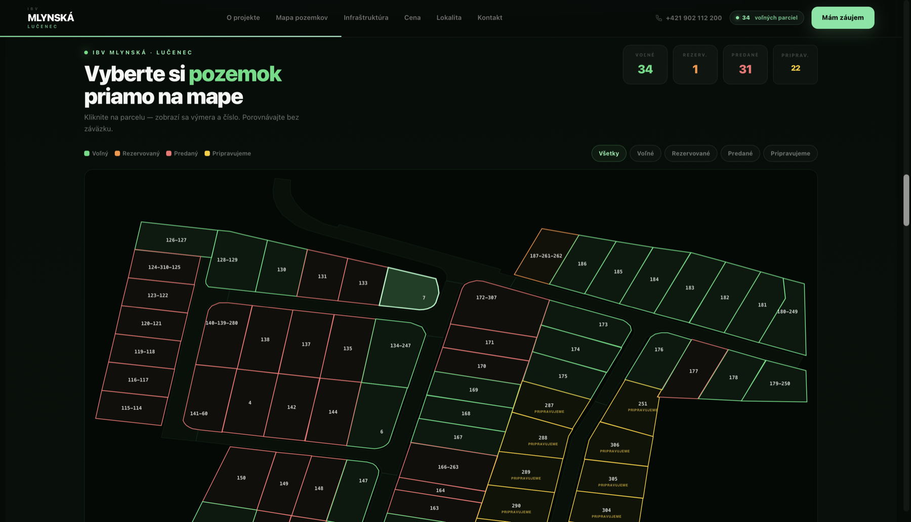 IBV Mlynská interactive property map designed and developed by VERLYON