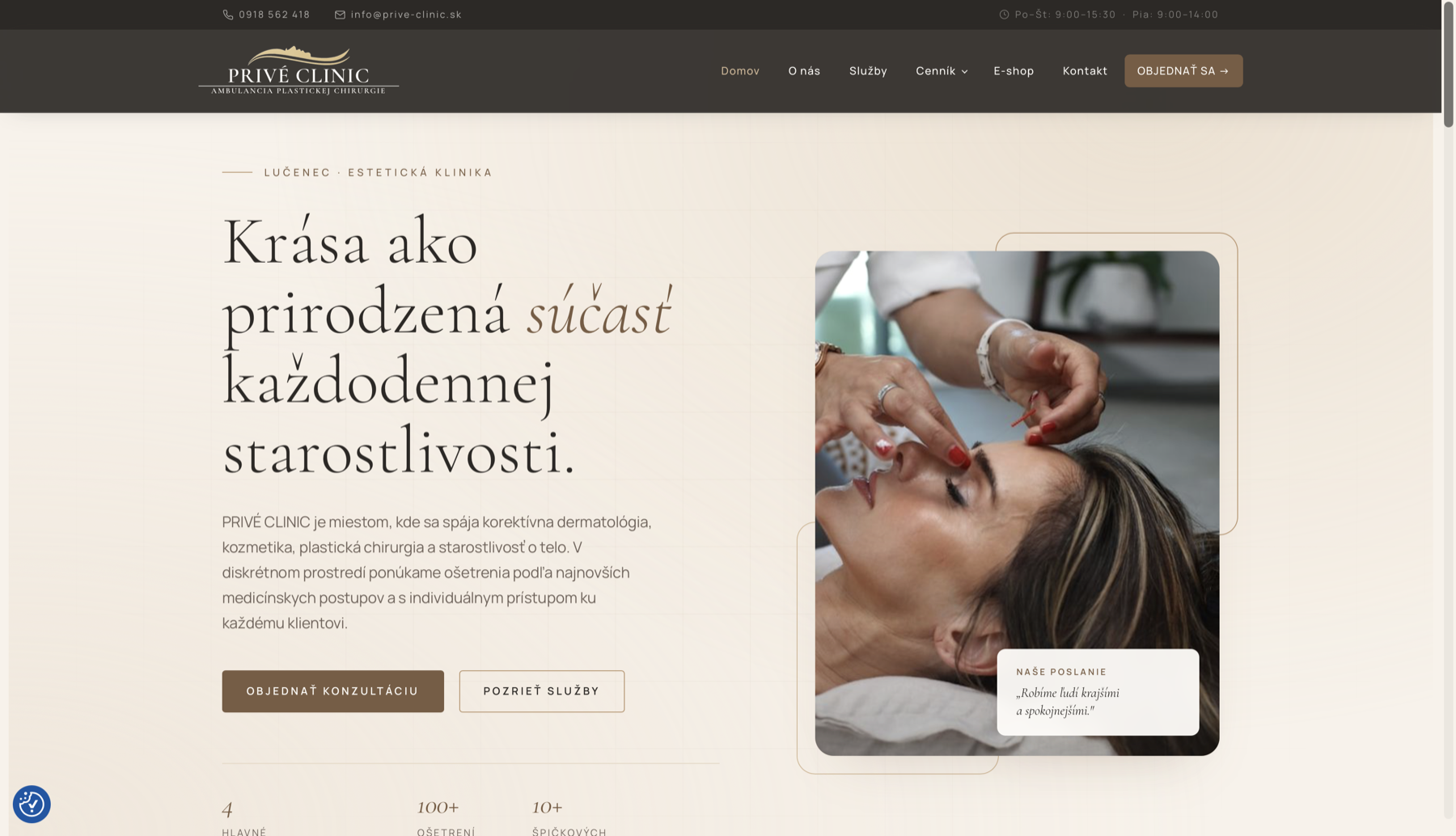 PRIVÉ CLINIC website designed and developed by VERLYON